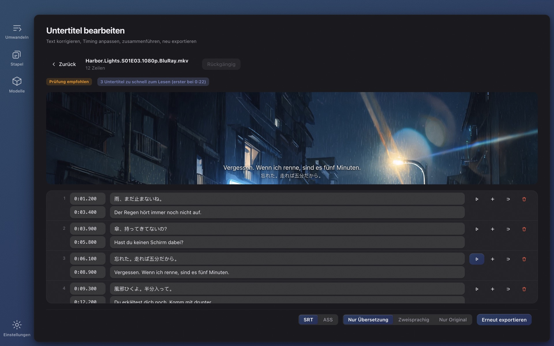 Ein Editor mit Videovorschau